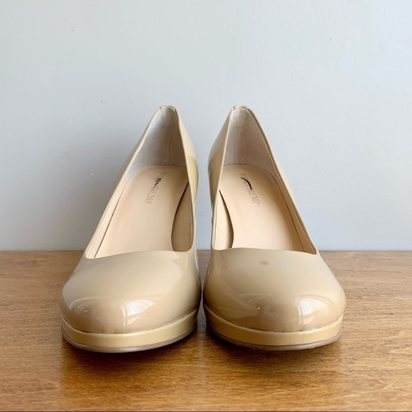 Ivanka TRUMP Nude Neutral Platform Stiletto Heel Leather Patent Pump - Picture 3 of 16